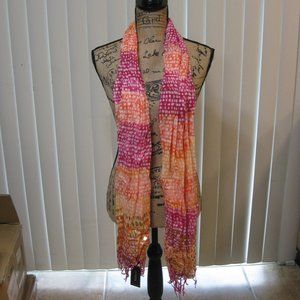 NWT Express pink orange white gold scarf wrap sash OS